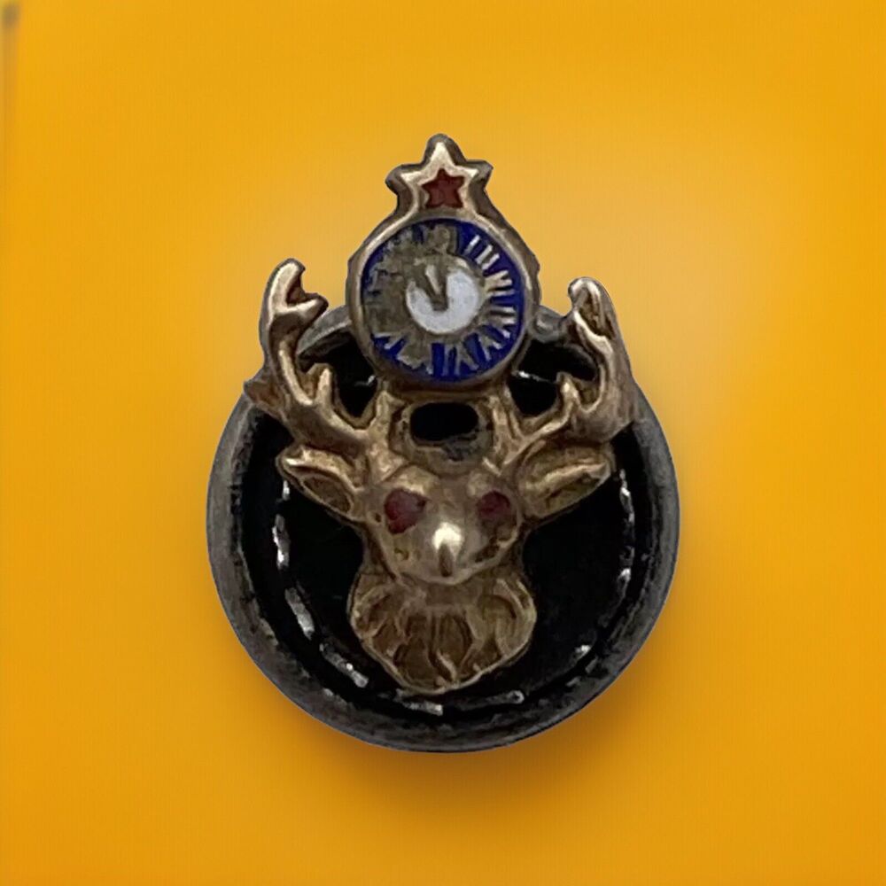 Beautiful 14k Yellow Gold Elks Lodge BPOE Elk Pin